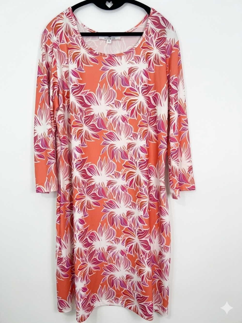 Jean-Pierre Klifa Floral Dress XL Coral/Pink Stretch